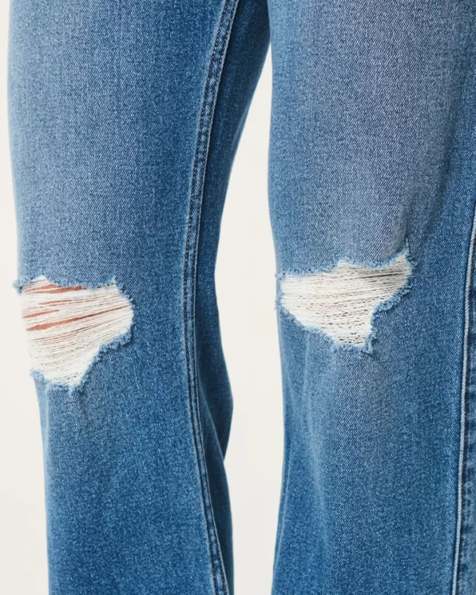 Curvy Ultra High-Rise Ripped Medium Wash Dad Jeans,Curvy Ultra High-Rise Ripped Medium Wash Dad Jeans