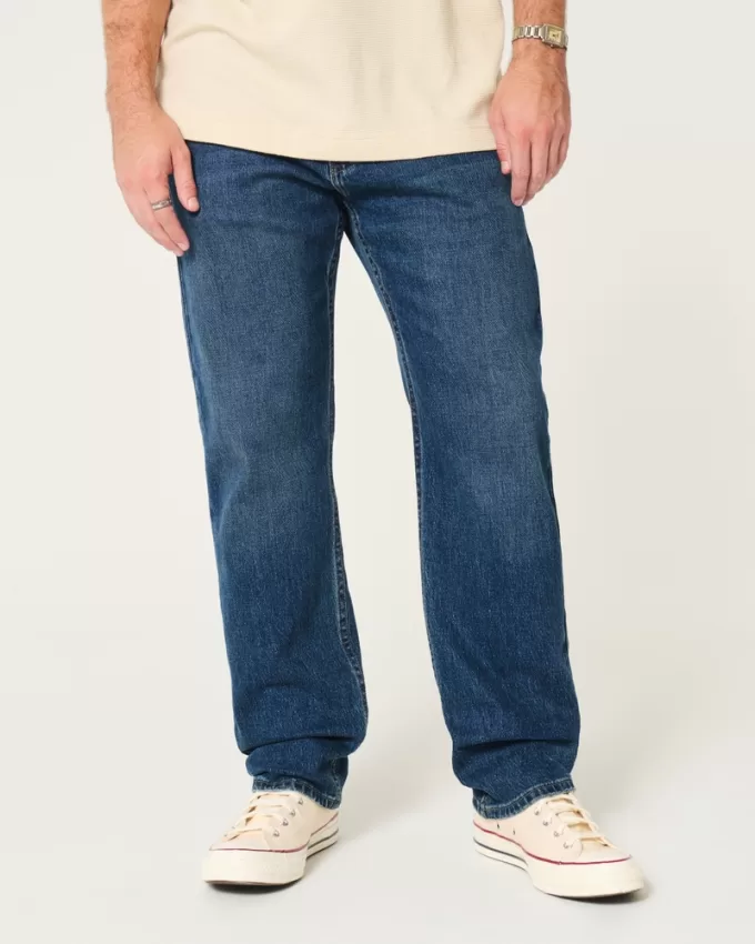 Dark Wash Loose Jeans,Dark Wash Loose Jeans