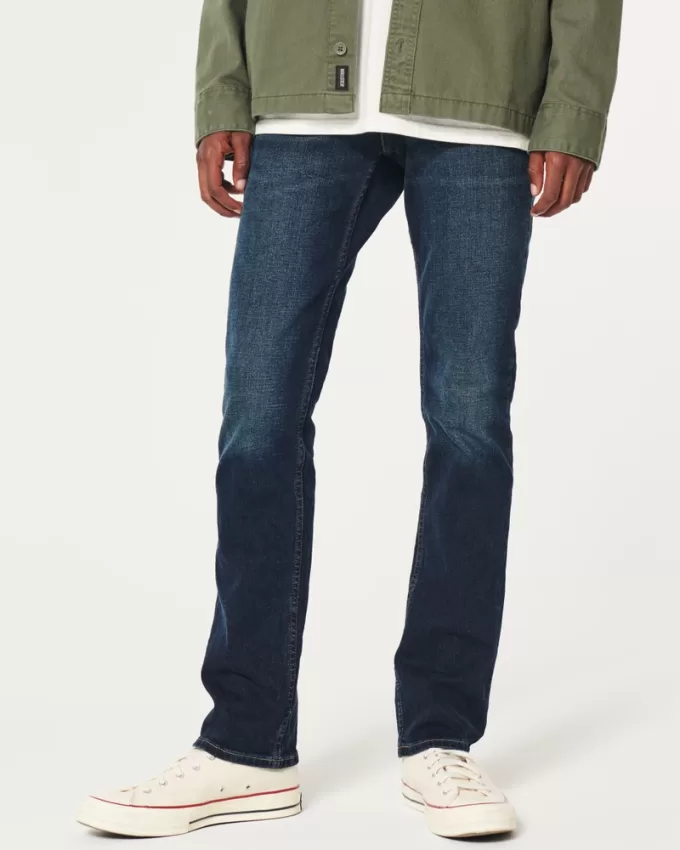 Dark Wash Slim Straight Jeans,Dark Wash Slim Straight Jeans