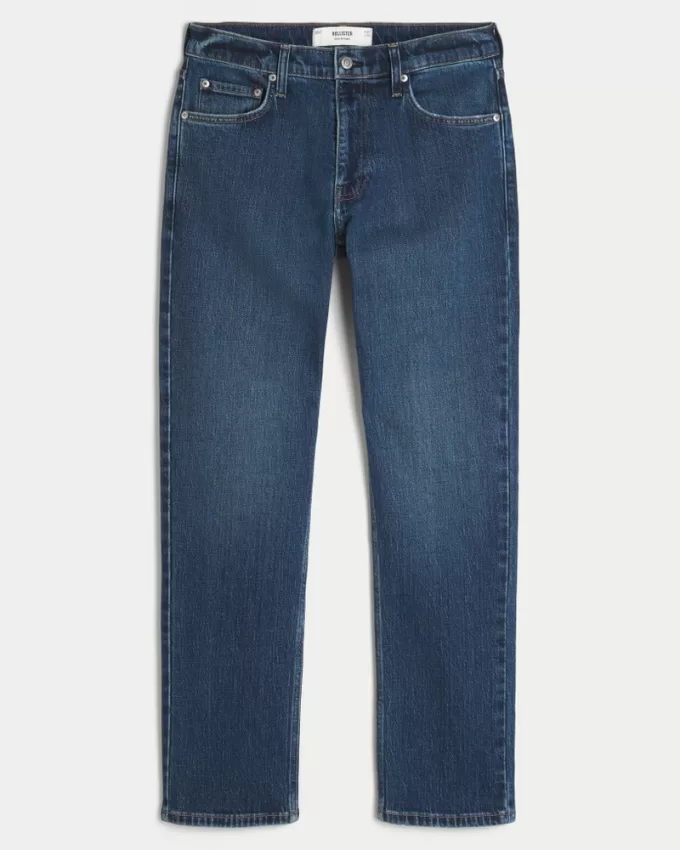 Dark Wash Slim Straight Jeans,Dark Wash Slim Straight Jeans