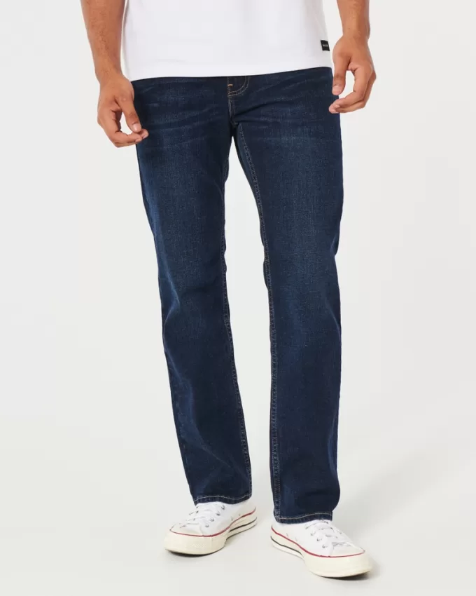 Dark Wash Straight Jeans,Dark Wash Straight Jeans
