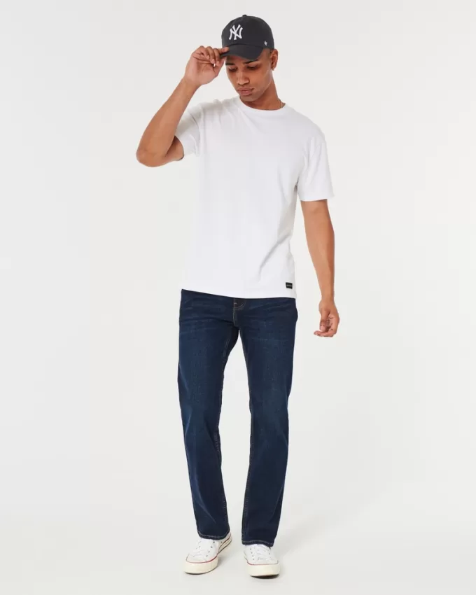 Dark Wash Straight Jeans,Dark Wash Straight Jeans