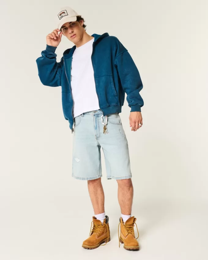 Distressed Baggy Jean Shorts,Distressed Baggy Jean Shorts