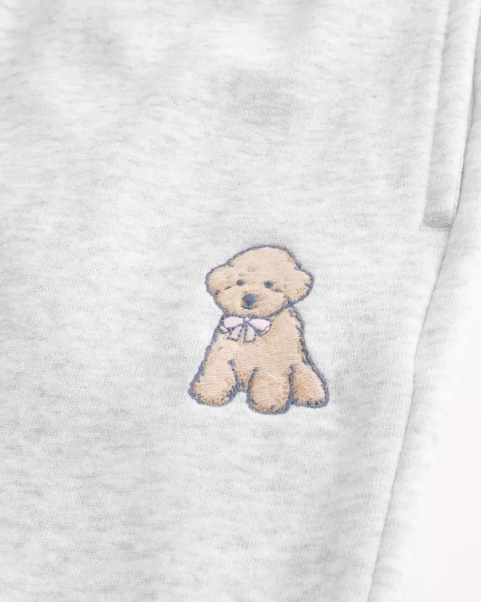 Dog Graphic Wide-Leg Sweatpants,Dog Graphic Wide-Leg Sweatpants