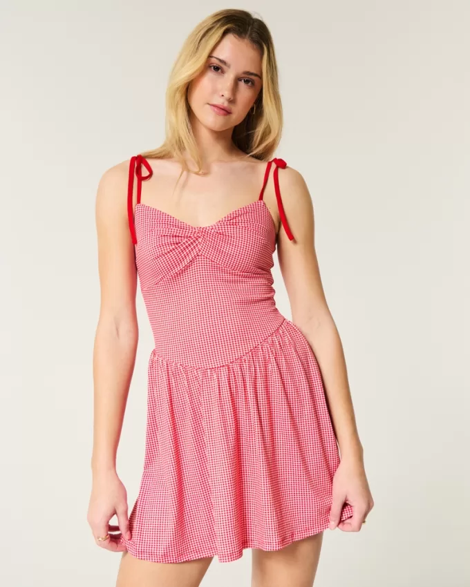 Drop-Waist Knit Mini Dress,Drop-Waist Knit Mini Dress