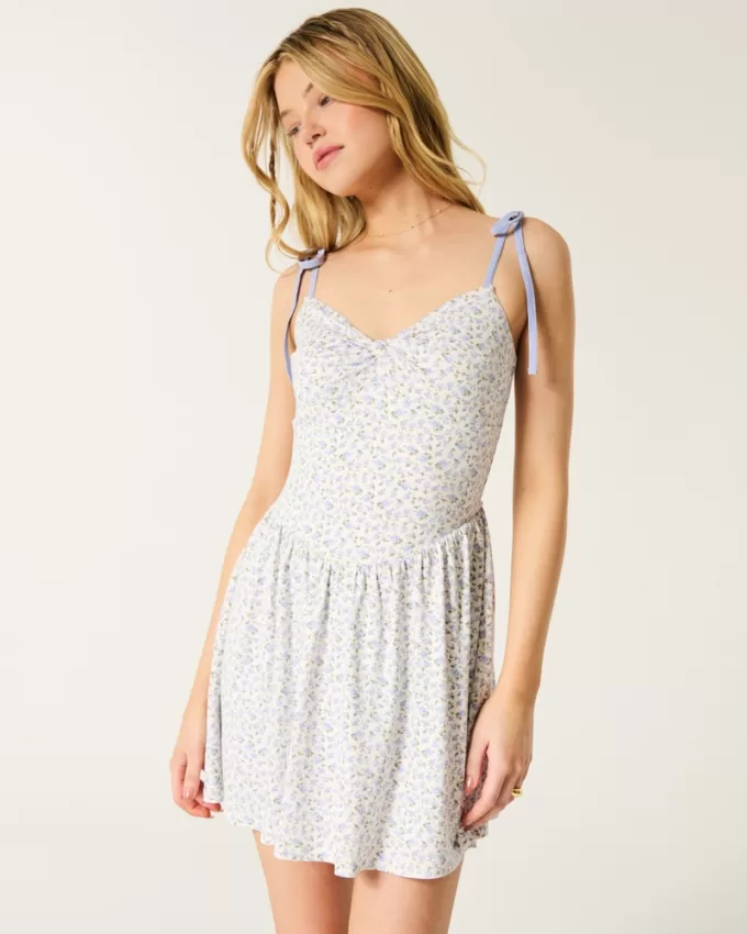 Drop-Waist Knit Mini Dress,Drop-Waist Knit Mini Dress