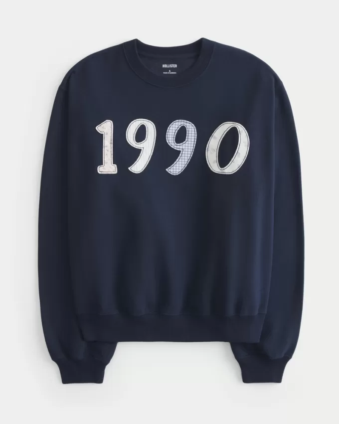 Easy 1990 Graphic Crew Sweatshirt,Easy 1990 Graphic Crew Sweatshirt