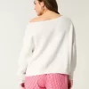 Easy Berry Graphic Off-the-Shoulder Sweater,Easy Berry Graphic Off-the-Shoulder Sweater