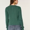 Easy Cable-Knit Crew Cardigan,Easy Cable-Knit Crew Cardigan