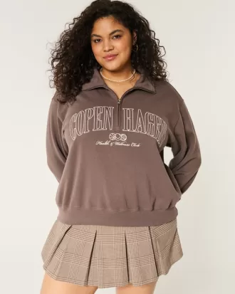 Easy Copenhagen Graphic Half-Zip Sweatshirt,Easy Copenhagen Graphic Half-Zip Sweatshirt