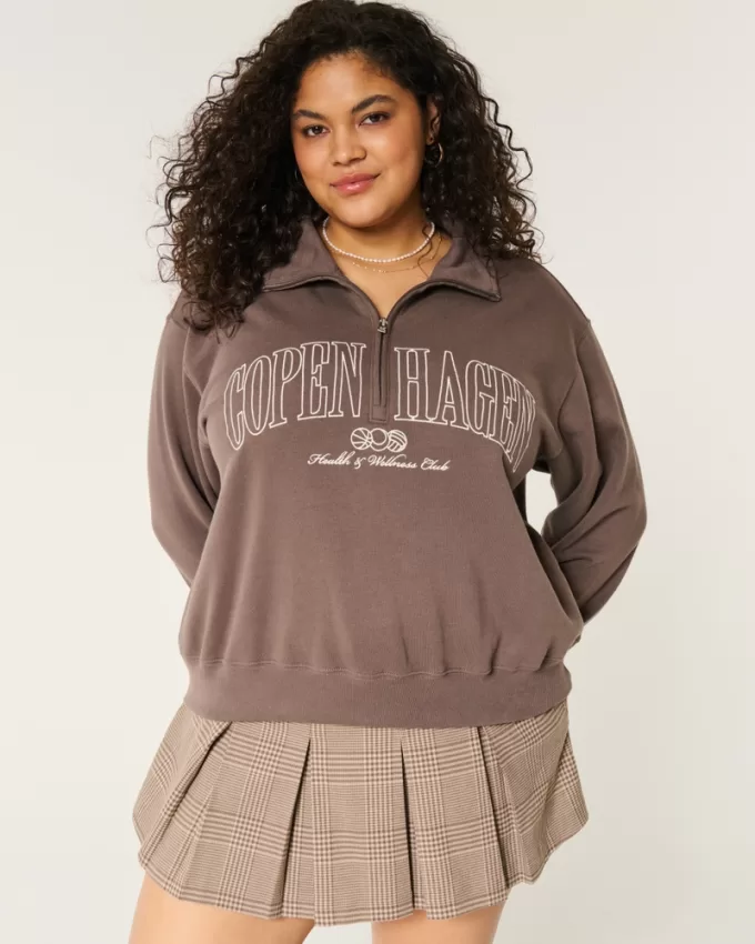 Easy Copenhagen Graphic Half-Zip Sweatshirt,Easy Copenhagen Graphic Half-Zip Sweatshirt
