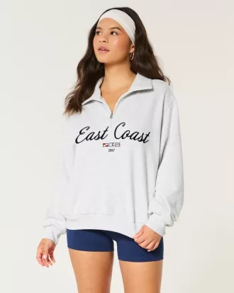 Easy East Coast Graphic Half-Zip Sweatshirt,Easy East Coast Graphic Half-Zip Sweatshirt