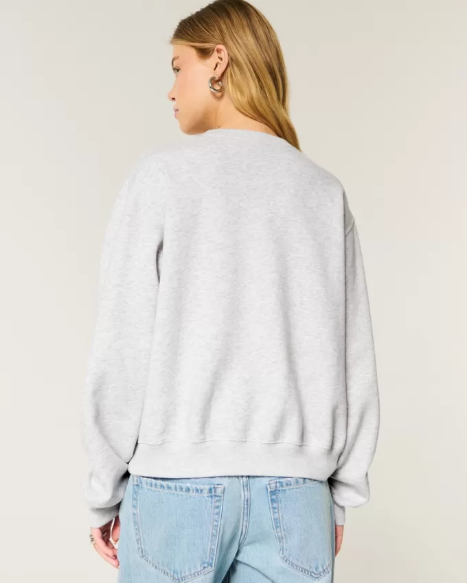 Easy Flower Graphic Crew Sweatshirt,Easy Flower Graphic Crew Sweatshirt