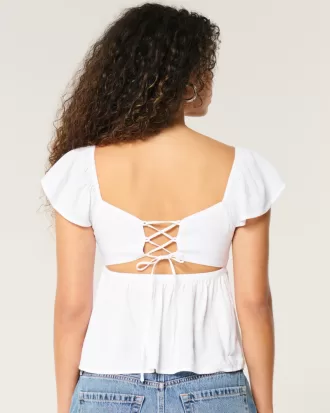 Easy Flutter Sleeve Babydoll Top,Easy Flutter Sleeve Babydoll Top