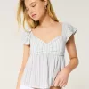 Easy Flutter Sleeve Babydoll Top,Easy Flutter Sleeve Babydoll Top