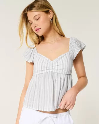 Easy Flutter Sleeve Babydoll Top,Easy Flutter Sleeve Babydoll Top