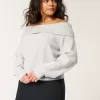 Easy Foldover Off-the-Shoulder Sweater,Easy Foldover Off-the-Shoulder Sweater