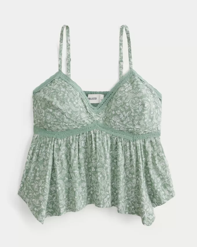 Easy Lace Trim Babydoll Top,Easy Lace Trim Babydoll Top