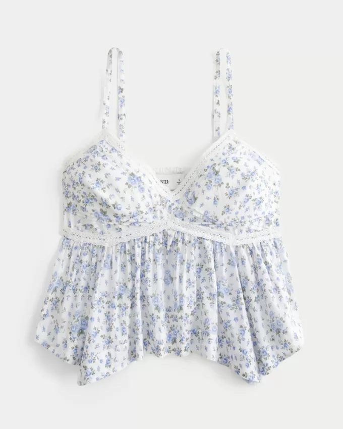 Easy Lace Trim Babydoll Top,Easy Lace Trim Babydoll Top