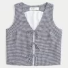 Easy Linen-Blend Tie-Front Vest,Easy Linen-Blend Tie-Front Vest