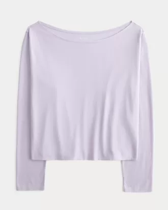 Easy Long-Sleeve Off-the-Shoulder Top,Easy Long-Sleeve Off-the-Shoulder Top