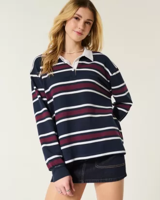 Easy Long-Sleeve Rugby Polo,Easy Long-Sleeve Rugby Polo