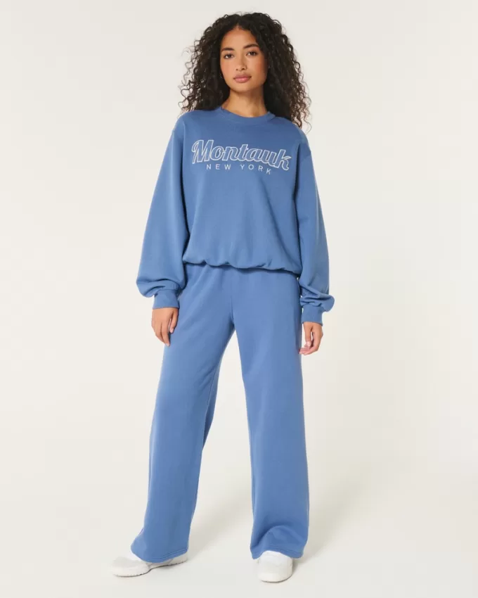 Easy Montauk New York Graphic Crew Sweatshirt,Easy Montauk New York Graphic Crew Sweatshirt