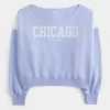 Easy Off-the-Shoulder Chicago Graphic Sweatshirt,Easy Off-the-Shoulder Chicago Graphic Sweatshirt
