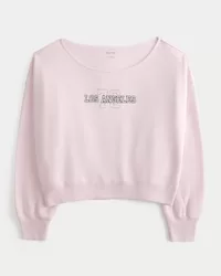 Easy Off-the-Shoulder Los Angeles Graphic Sweatshirt,Easy Off-the-Shoulder Los Angeles Graphic Sweatshirt