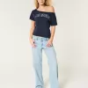 Easy Off-the-Shoulder Los Angeles Graphic Tee,Easy Off-the-Shoulder Los Angeles Graphic Tee