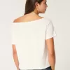 Easy Off-the-Shoulder Miami Graphic Tee,Easy Off-the-Shoulder Miami Graphic Tee
