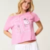 Easy Off-the-Shoulder Snoopy Graphic Tee,Easy Off-the-Shoulder Snoopy Graphic Tee