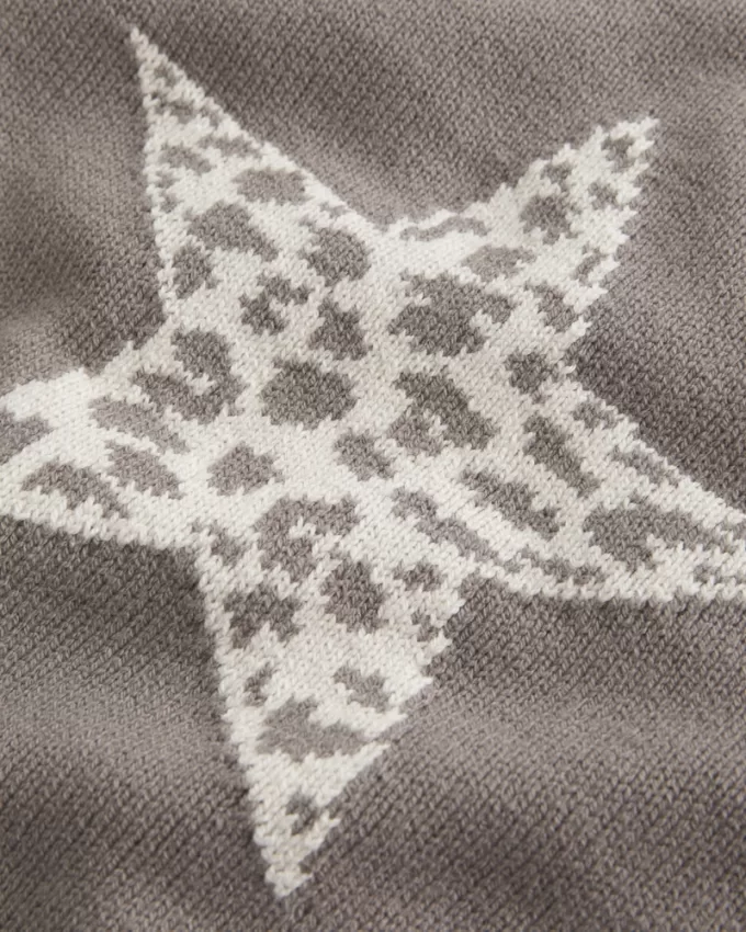 Easy Off-the-Shoulder Star Graphic Sweater,Easy Off-the-Shoulder Star Graphic Sweater
