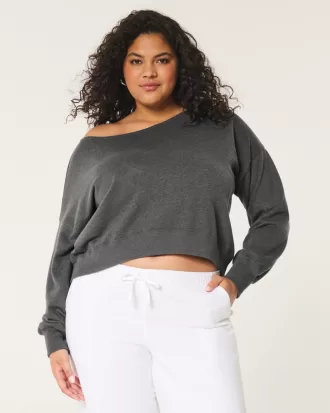 Easy Off-the-Shoulder Terry Sweatshirt,Easy Off-the-Shoulder Terry Sweatshirt