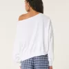 Easy Off-the-Shoulder Terry Sweatshirt,Easy Off-the-Shoulder Terry Sweatshirt