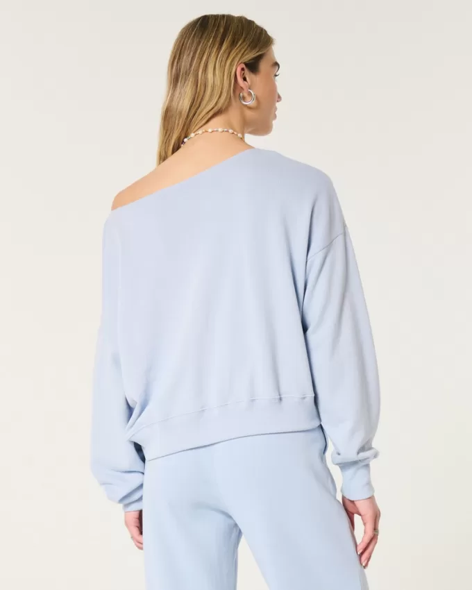 Easy Off-the-Shoulder Terry Sweatshirt,Easy Off-the-Shoulder Terry Sweatshirt