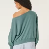 Easy Off-the-Shoulder Terry Sweatshirt,Easy Off-the-Shoulder Terry Sweatshirt