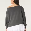 Easy Off-the-Shoulder Terry Sweatshirt,Easy Off-the-Shoulder Terry Sweatshirt