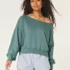 Easy Off-the-Shoulder Terry Sweatshirt,Easy Off-the-Shoulder Terry Sweatshirt