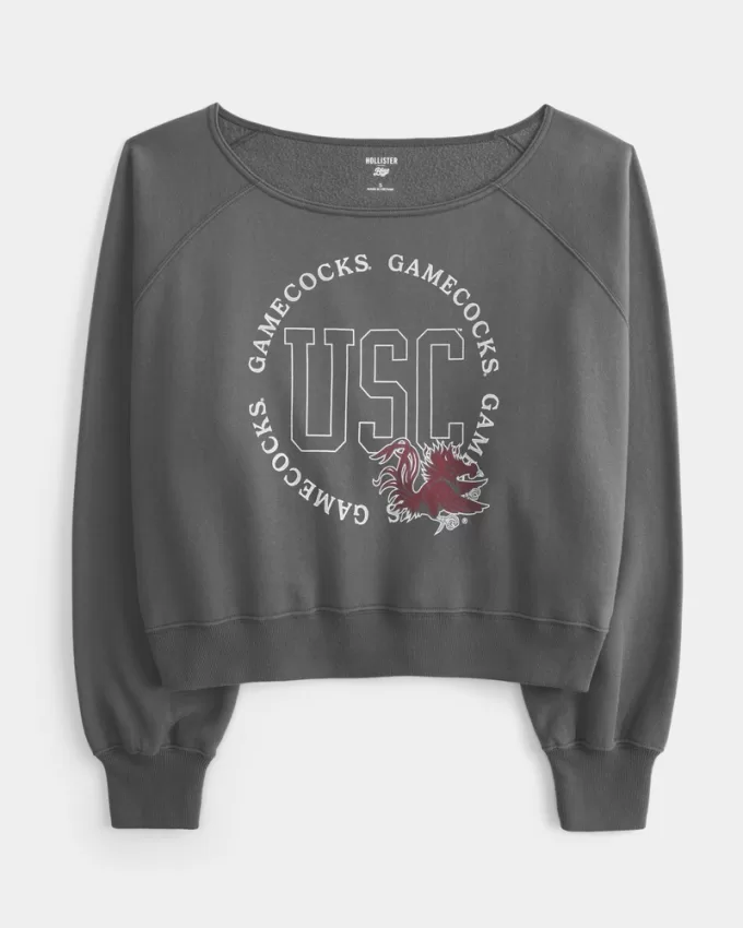 Easy Off-the-Shoulder USC Gamecocks Graphic Sweatshirt,Easy Off-the-Shoulder USC Gamecocks Graphic Sweatshirt