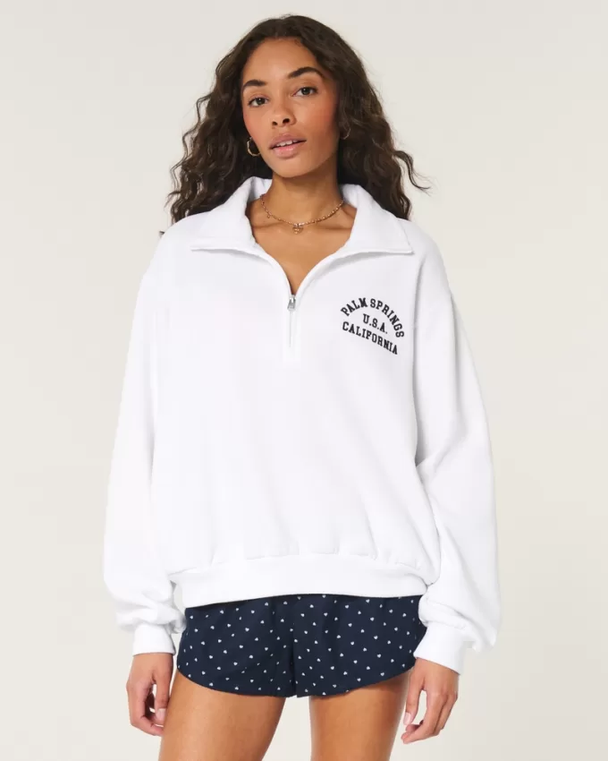 Easy Palm Springs California Half-Zip Sweatshirt,Easy Palm Springs California Half-Zip Sweatshirt