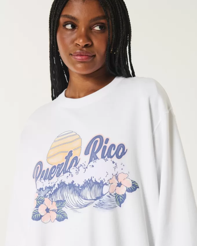 Easy Puerto Rico Graphic Crew Sweatshirt,Easy Puerto Rico Graphic Crew Sweatshirt