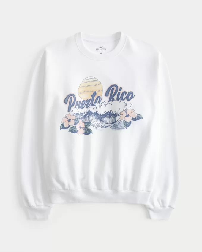 Easy Puerto Rico Graphic Crew Sweatshirt,Easy Puerto Rico Graphic Crew Sweatshirt