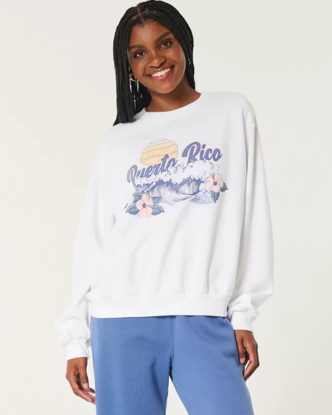 Easy Puerto Rico Graphic Crew Sweatshirt,Easy Puerto Rico Graphic Crew Sweatshirt