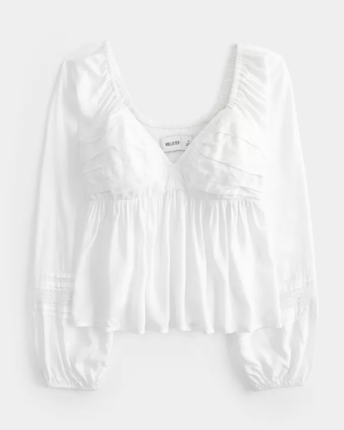 Easy Ruched Bust Babydoll Top,Easy Ruched Bust Babydoll Top