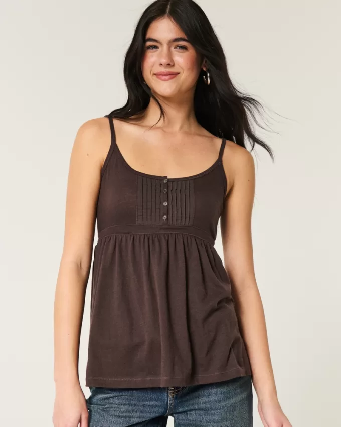 Easy Scoop Henley Babydoll Top,Easy Scoop Henley Babydoll Top