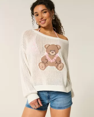 Easy Stitchy Graphic Slouchy Crew Sweater,Easy Stitchy Graphic Slouchy Crew Sweater