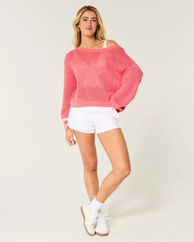 Easy Stitchy Graphic Slouchy Crew Sweater,Easy Stitchy Graphic Slouchy Crew Sweater