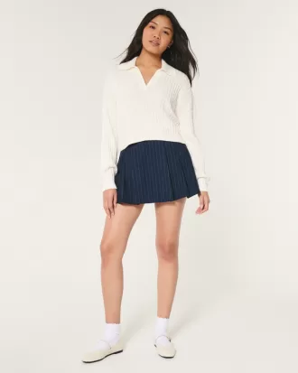 Easy Stitchy Polo Sweater,Easy Stitchy Polo Sweater