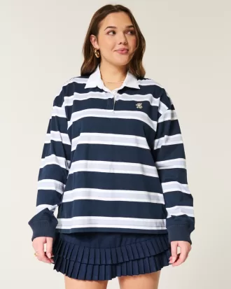 Easy Teddy Bear Graphic Rugby Polo,Easy Teddy Bear Graphic Rugby Polo